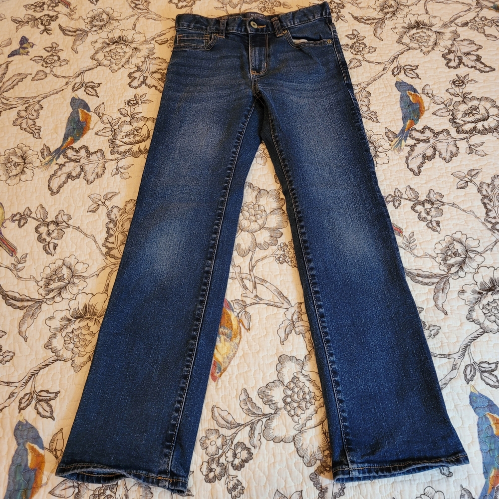 Old Navy Boy's Dark Blue Straight Leg Jeans Sz 10 Regular